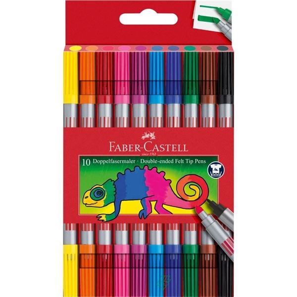 Oboustranné fixy Faber-Castell, sada 10 barev