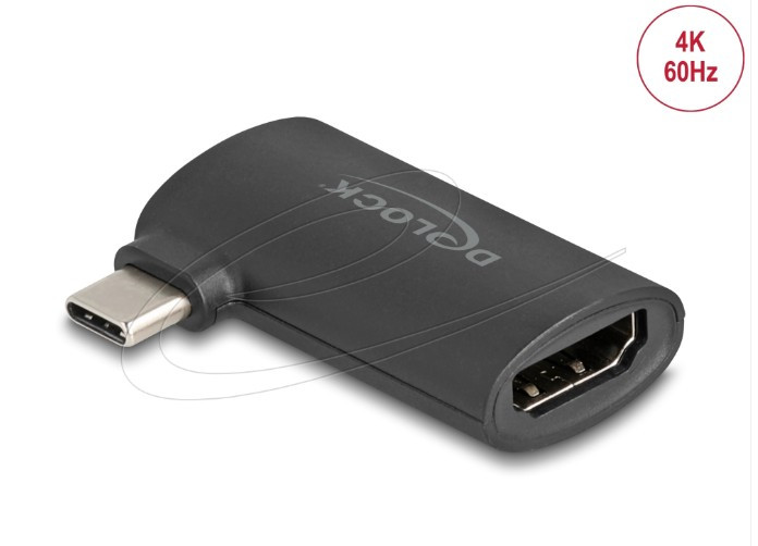 Delock Adaptér ze zástrčky USB Type-C na zásuvku HDMI (DP Alt Mode), 4K, pravoúhlý