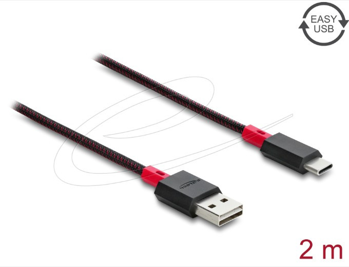 Delock Kabel EASY-USB 2.0 Typ-A samec na USB Type-C™ samec 2 m černý