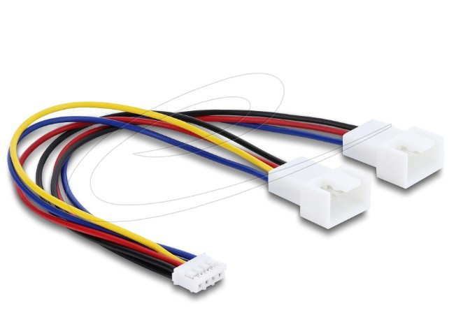 Delock Y-kabel ventilátoru, 1 x JST PH 4 piny, PWM , ze zásuvky na zástrčku + 4 pinovou zástrčku, 15 cm