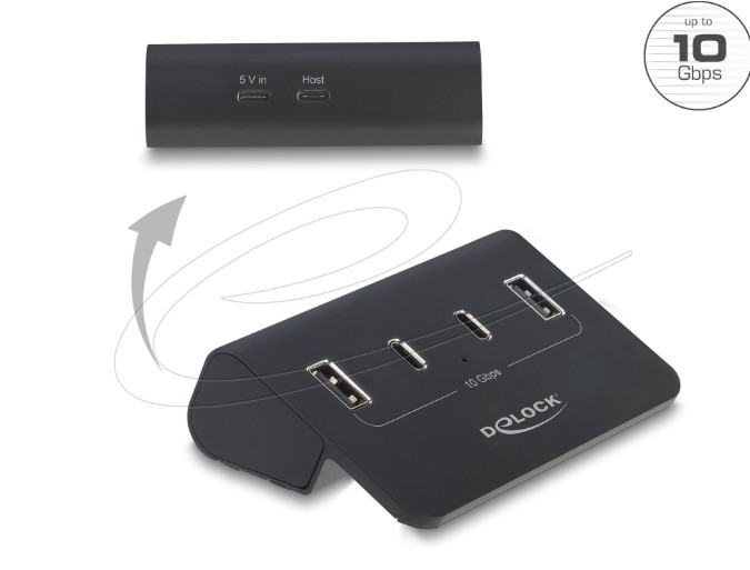Delock USB 10 Gbps Hub se 2 porty USB Type-C™ a 2 porty USB Typ-A