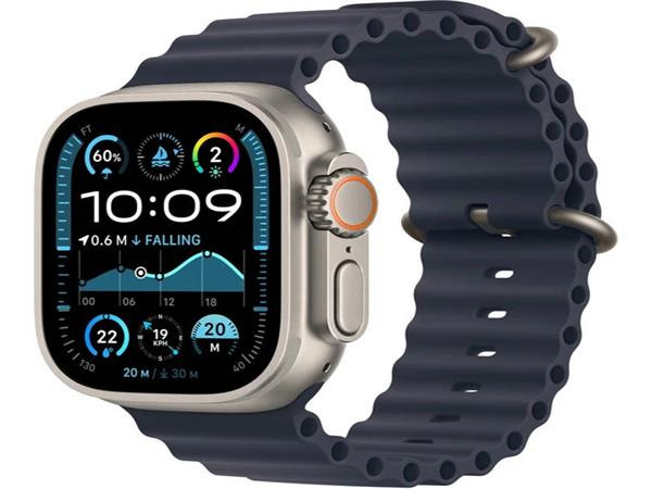 Apple Watch Ultra 3 (2025) 49mm Přírodní titan s modrým/jasně modrým trailovým tahem M/L 