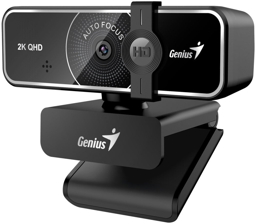 Genius FaceCam 3000AF,Webkamera, 4Mpx, 2560×1440, 60fps, autofocus, mikrofon, krytka soukromí, stojan, USB, USB-C, černá