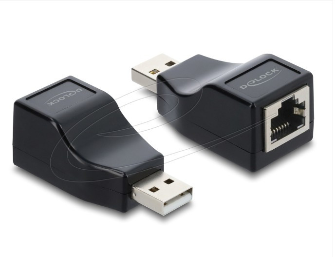 Delock Adaptér USB 2.0 Typ-A ze zástrčky na zásuvku sériového rozhraní RS-232 RJ45, černý