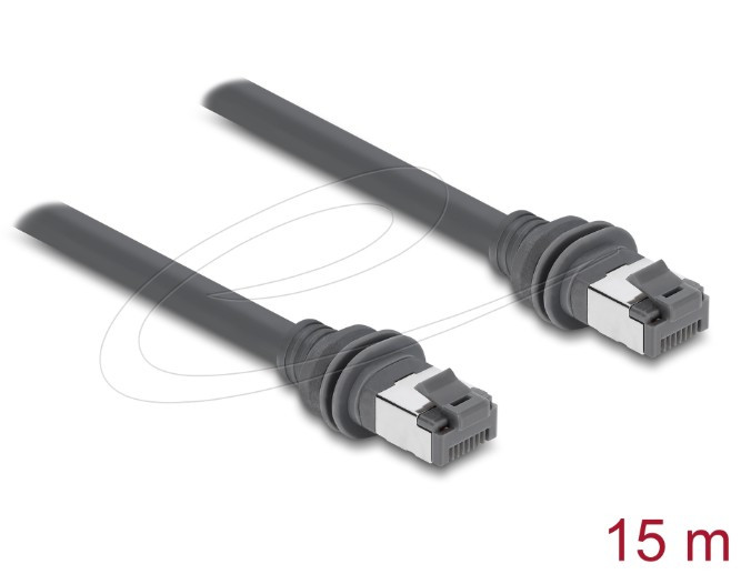 Delock Spojovací kabel RJ45 Cat.6 kompatibilní se Starlink Gen3 – 15 m, šedý