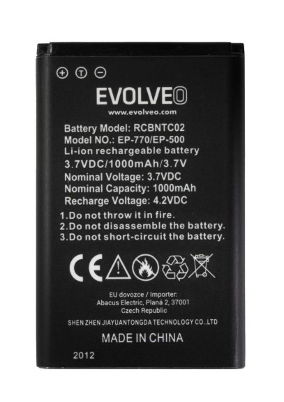 EVOLVEO orig. baterie 1000 mAh pro EasyPhone FD/FP/FS/FM/FL (EP-500/501/700/770/771/800/801)