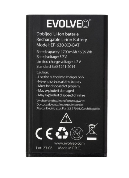 EVOLVEO orig. baterie 1700 mAh pro EasyPhone XO (EP-630)