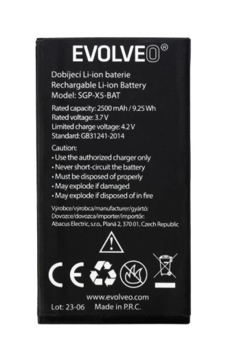 EVOLVEO orig. baterie 2500 mAh pro StrongPhone X5