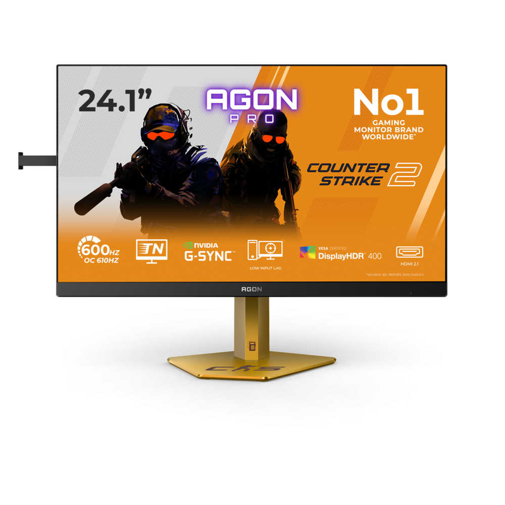 AOC LCD AGON PRO herní CS24A 24,1" TN/1920x1080@610Hz/0,5ms/500cd/2xHDMI/DP/4xUSB/Pivot/HAS/VESA