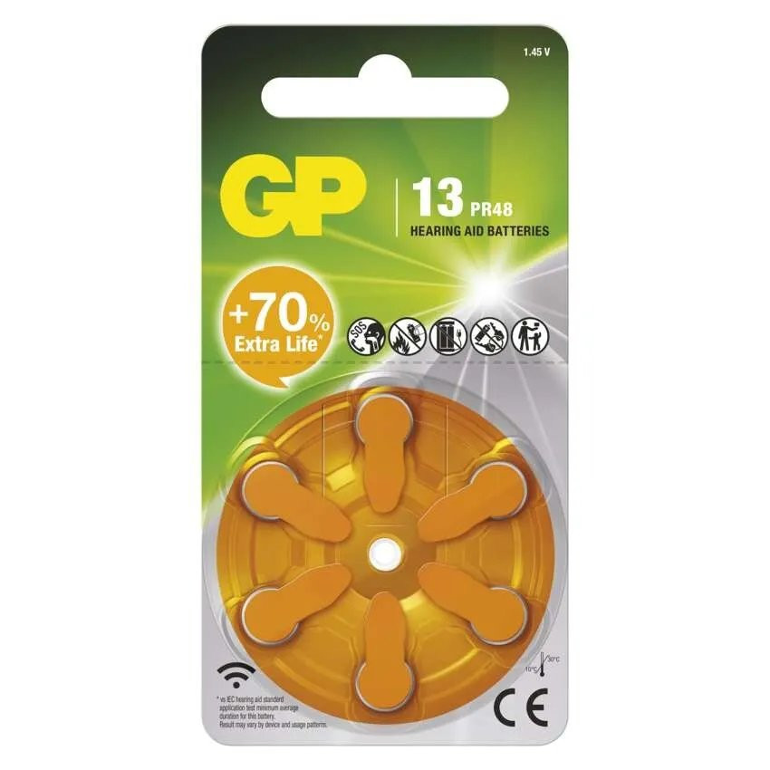 GP ZA13 - Baterie do naslouchadel  6 ks