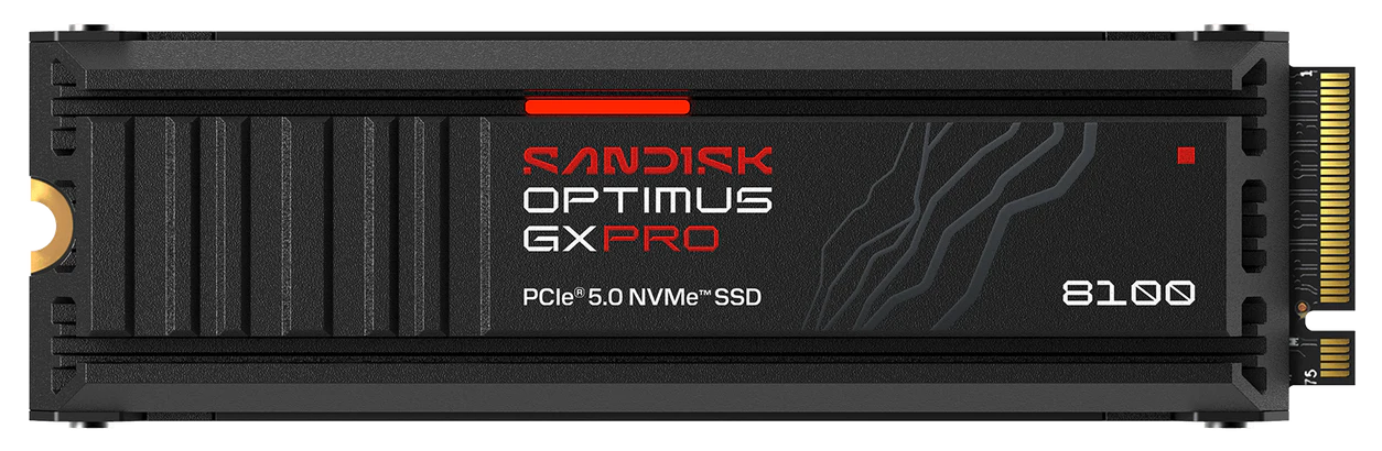 SANDISK OPTIMUS GX PRO 8100 NVMe 2TB PCIe, Gen5, (R:14900, W:14000MB/s),  s chladičem