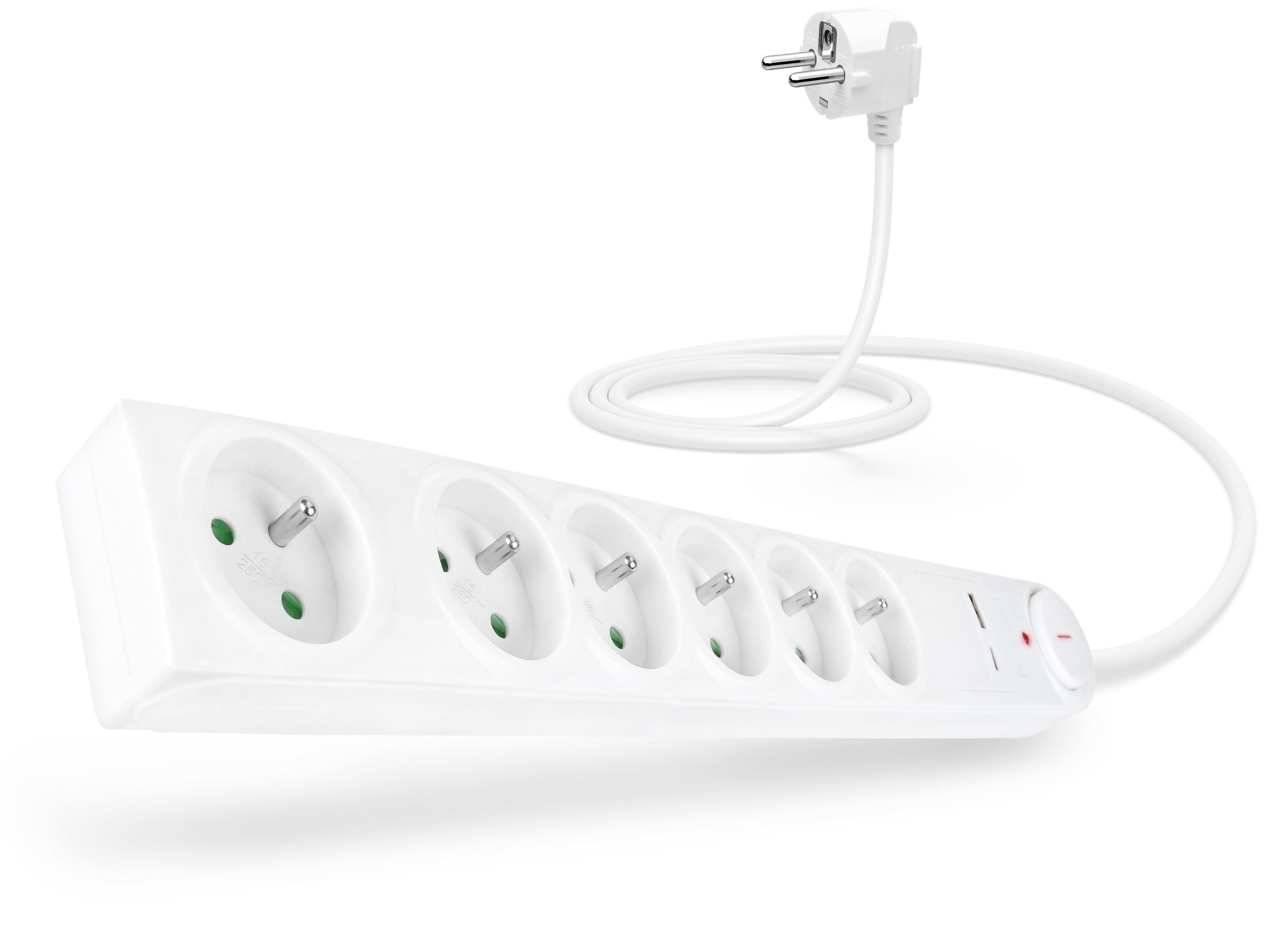 CONNECT IT prodlužovací kabel s přepěťovou ochranou ,6 zásuvek, 1,5 m (bíla)