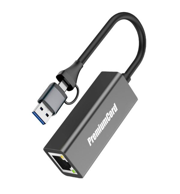 PremiumCord Adapter USB-C a USB-A na Gigabit 10/100/1000Mbps 15cm