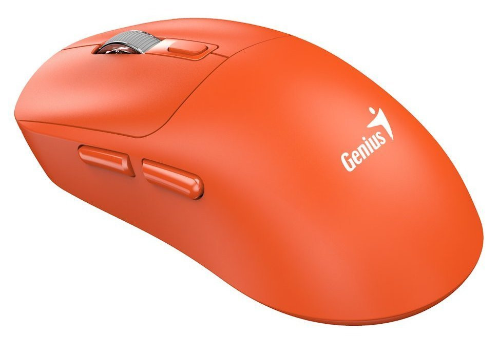 Genius NX-8260S BT, Myš, bezdrátová, optická, 2400DPI, 6 tlačítek, tichá, dobíjecí, Copilot, Bluetooth + 2,4 GHz, oranžová