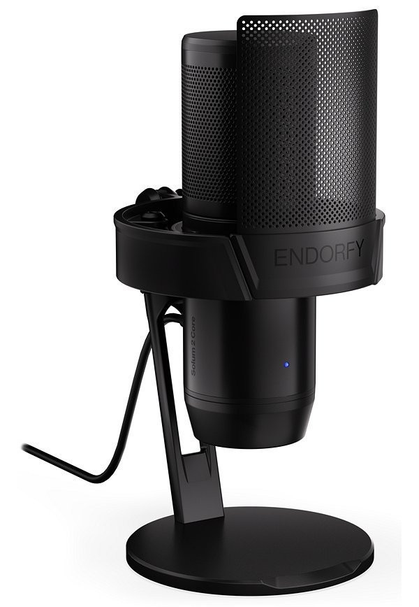 Endorfy Solum 2 Core,Mikrofon, kondenzátorový, kardioidní, pop-up filtr, dotykové ztlumení, USB-C, redukce na USB-A, drž