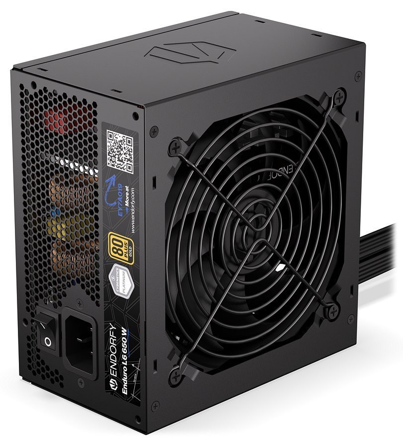 Endorfy Enduro L6 650W, Zdroj, ATX 3.1, 650W, aktivní PFC, 120mm ventilátor, PCIe 5.1, Cybenetics Platinum, 80PLUS Gold