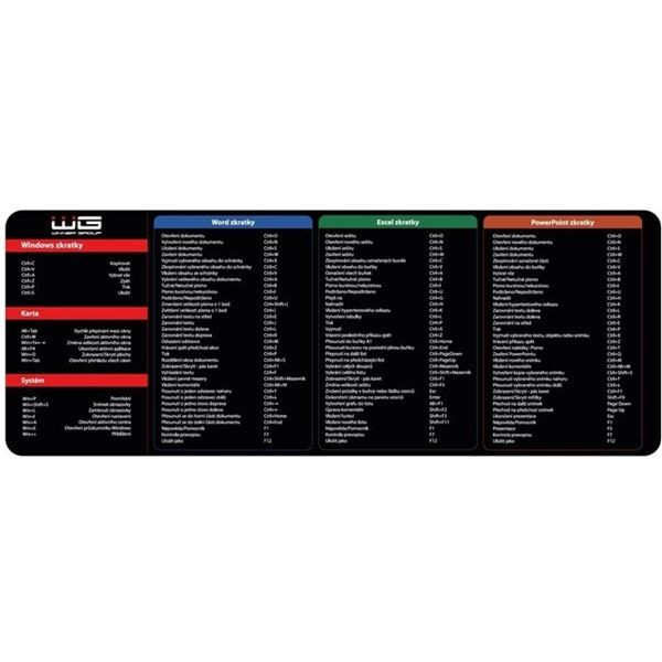 Podložka na stůl WG zkratky, 80 x 30 cm, černá