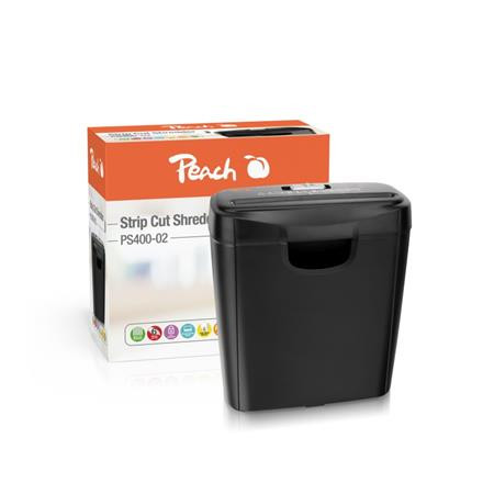 PEACH skartovač Strip Cut Shredder PS400-02, 6 listů, podélný řez, 8 l - poškozený obal