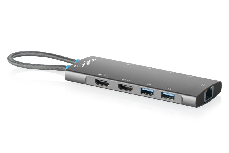Digitus USB-C dokovací stanice, 9 portů: 2x HDMI, 5x USB 3.2 Gen 1, 1x RJ45, 1x PD