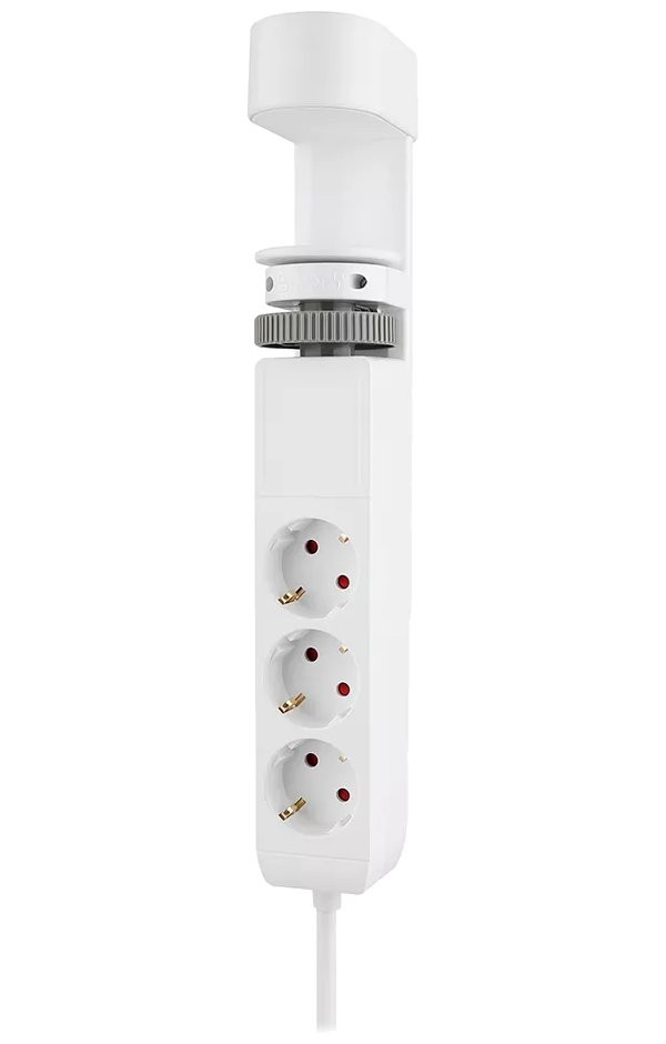 Neomounts DS22-840WH6  VOLT Desk Clamp socket with Quick-charge USB Ports, 3x type-F 230V, 1x USB-A 18W, 2x USB-C 20W
