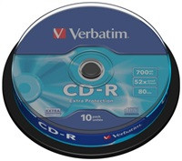 VERBATIM CD-R(10-Pack)Spindle/EP/DL/52x/700MB