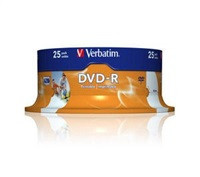 VERBATIM DVD-R(25-Pack)Spindle/Inkjet Printable/16x/4.7GB