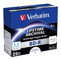 VERBATIM MDisc BD-R(5-pack)Jewel/4x/25GB