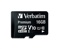 VERBATIM MicroSDHC karta 16GB Premium, U1 + SD adaptér