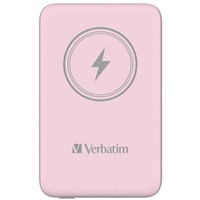 VERBATIM Powerbanka Charge 'n' Go, Magnetická, 10000 mAh, USB-C, Růžová