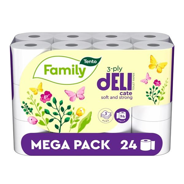 Toaletní papír Tento Family DELI, 3vrstvý, 24 ks