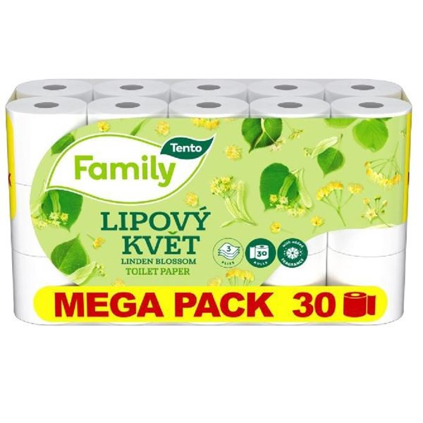 Toaletní papír Tento Family LINDEN, 3vrstvý, 30 ks