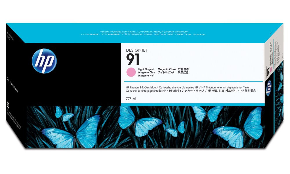 HP 91 světle purpurová pigmentová inkoustová kazeta, 775 ml