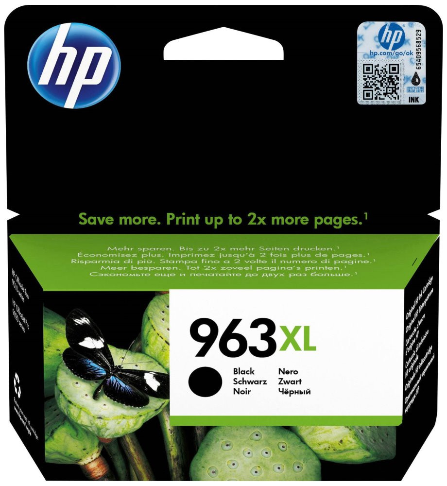 HP Inkoustová náplň 963XL černá (black, 2000p) pro HP OfficeJet Pro 9010, 9013, HP OfficeJet Pro 9020