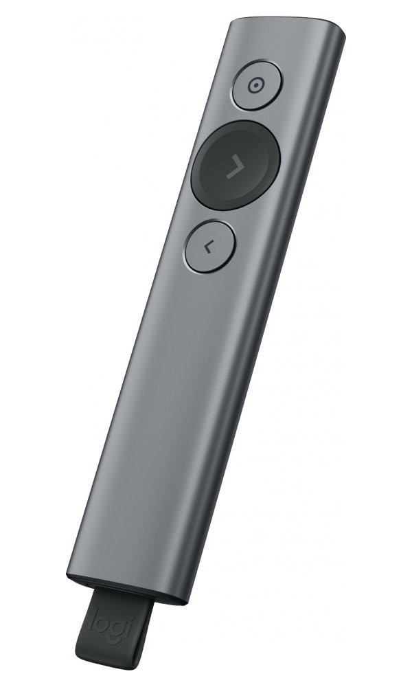 Logitech prezentér SPOTLIGHT PLUS/ bezdrátový/ Bluetooth/ šedý