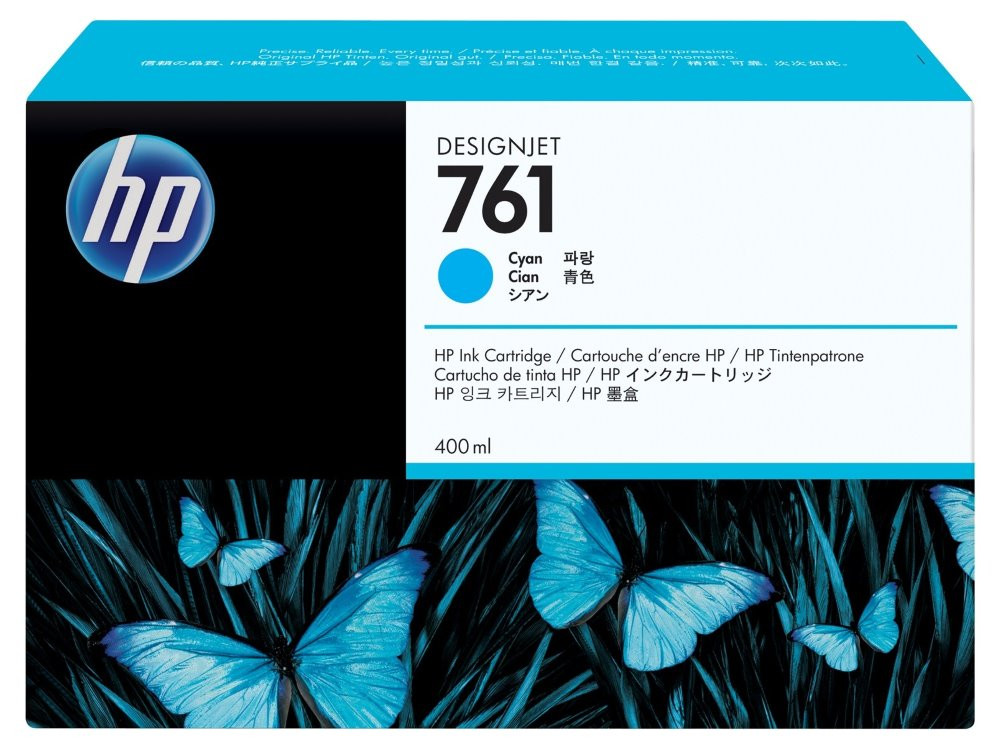 HP 761 Azurová inkoustová kazeta DesignJet, 400 ml