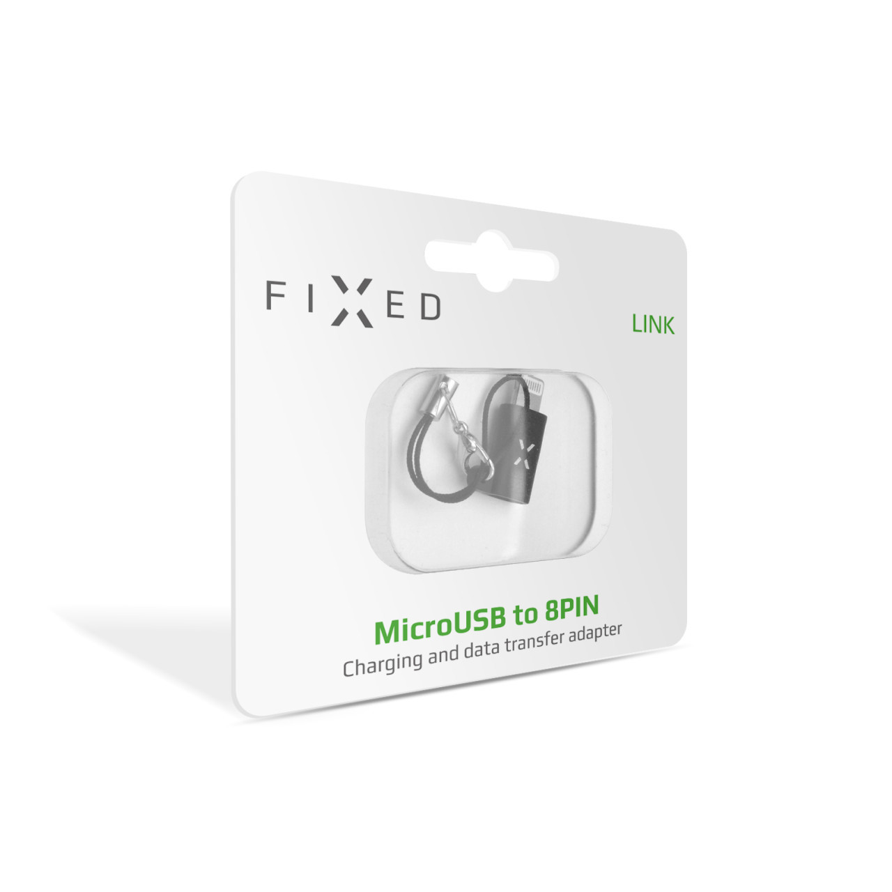 Redukce FIXED Link pro nabíjení a datový přenos z microUSB na Lightning, černá