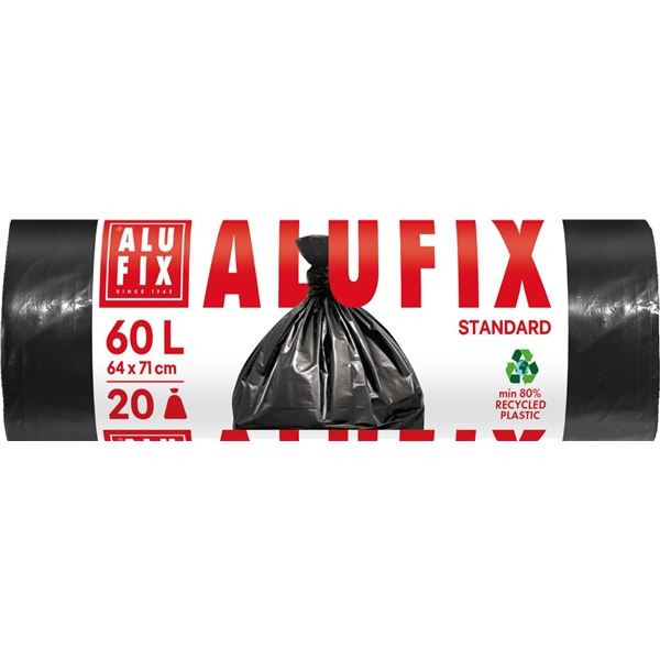 Pytle na odpad Alufix - 60l, 20ks, 64×71cm,černé