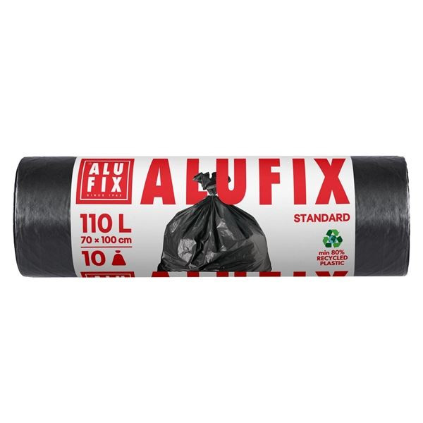 Pytle na odpad Alufix – 110l, 10ks,70×100cm,černé