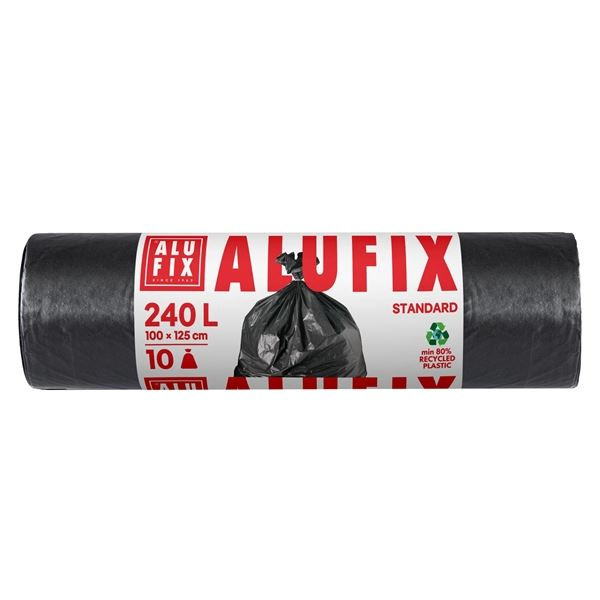 Pytle na odpad Alufix – 240l, 10ks,100×125cm,černé