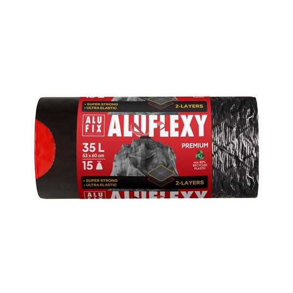 Pytle na odpad Alufix,zatahovací,35l,15ks,černé