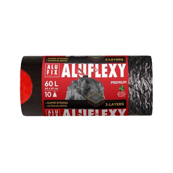 Pytle na odpad Alufix,zatahovací,60l,10ks,černé