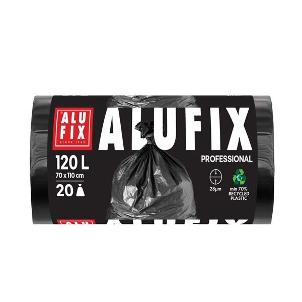 Pytle na odpad Alufix - 120l, 20ks,70×110cm, černé