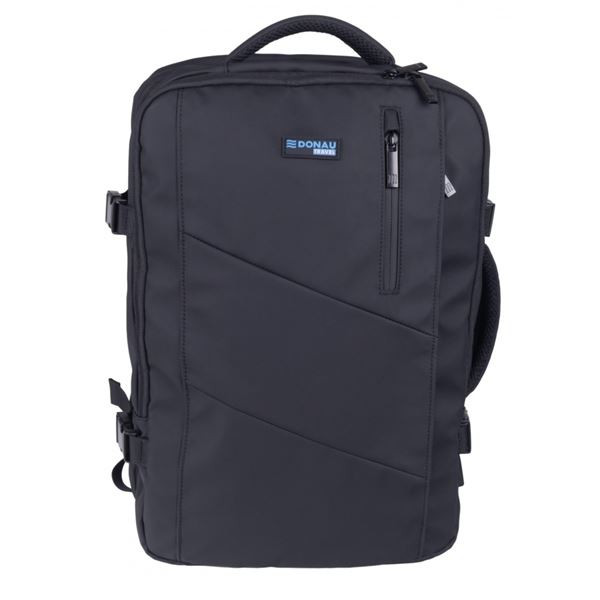 Batoh Donau Travel Prague–17",32l,USB+kabel, černý