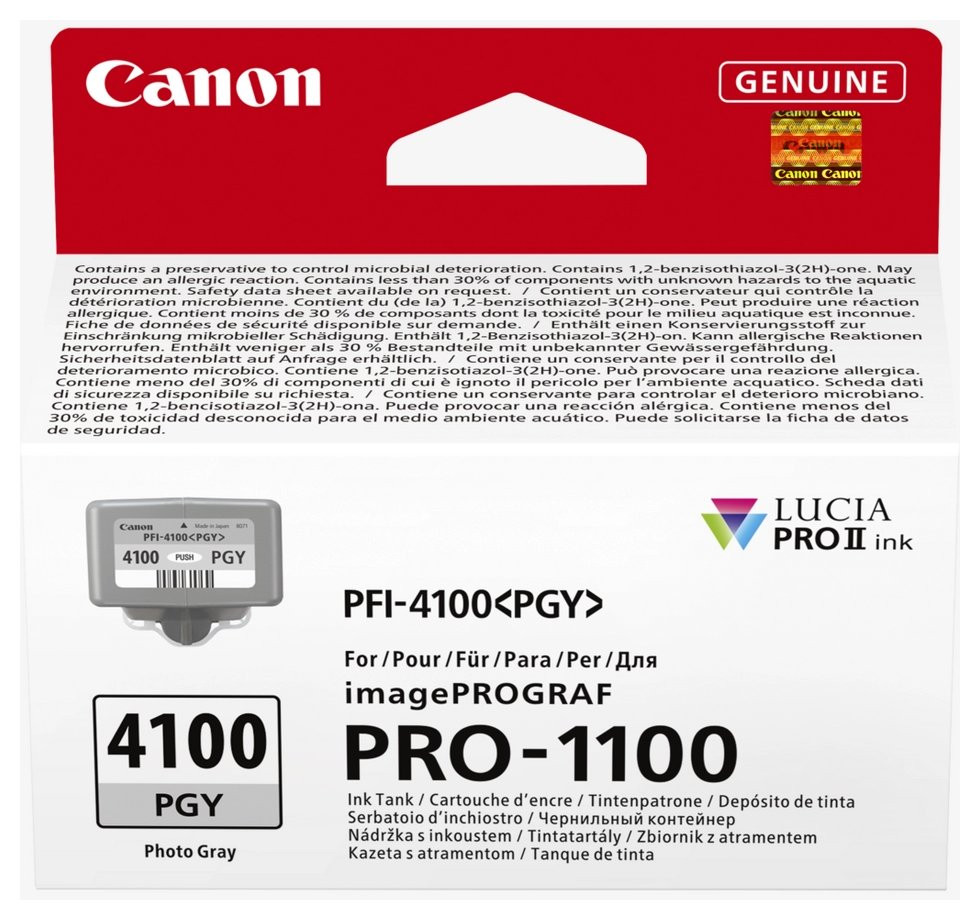 Canon inkoustová náplň INK PFI-4100 PGY Photo šedá