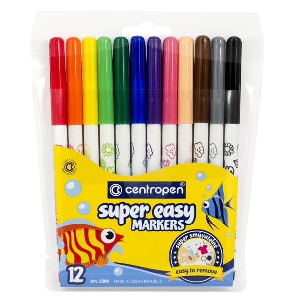 Fixy Centropen EASY MARKERS 2580, sada 12 barev