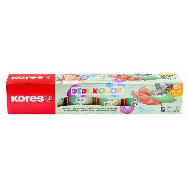 Prstové barvy Kores DEDI KOLOR, 6 barev