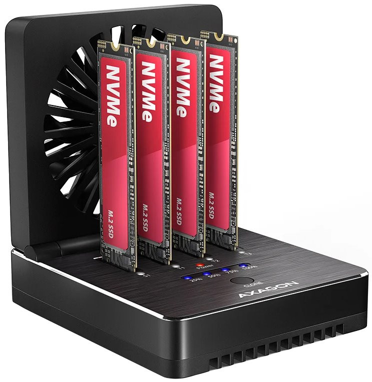 AXAGON dockovací stanice 4x M.2 NVMe SSD / ADSA-M2C44 / USB-C / USB 3.2 Gen2 / kabel 30cm USB-C na USB-C