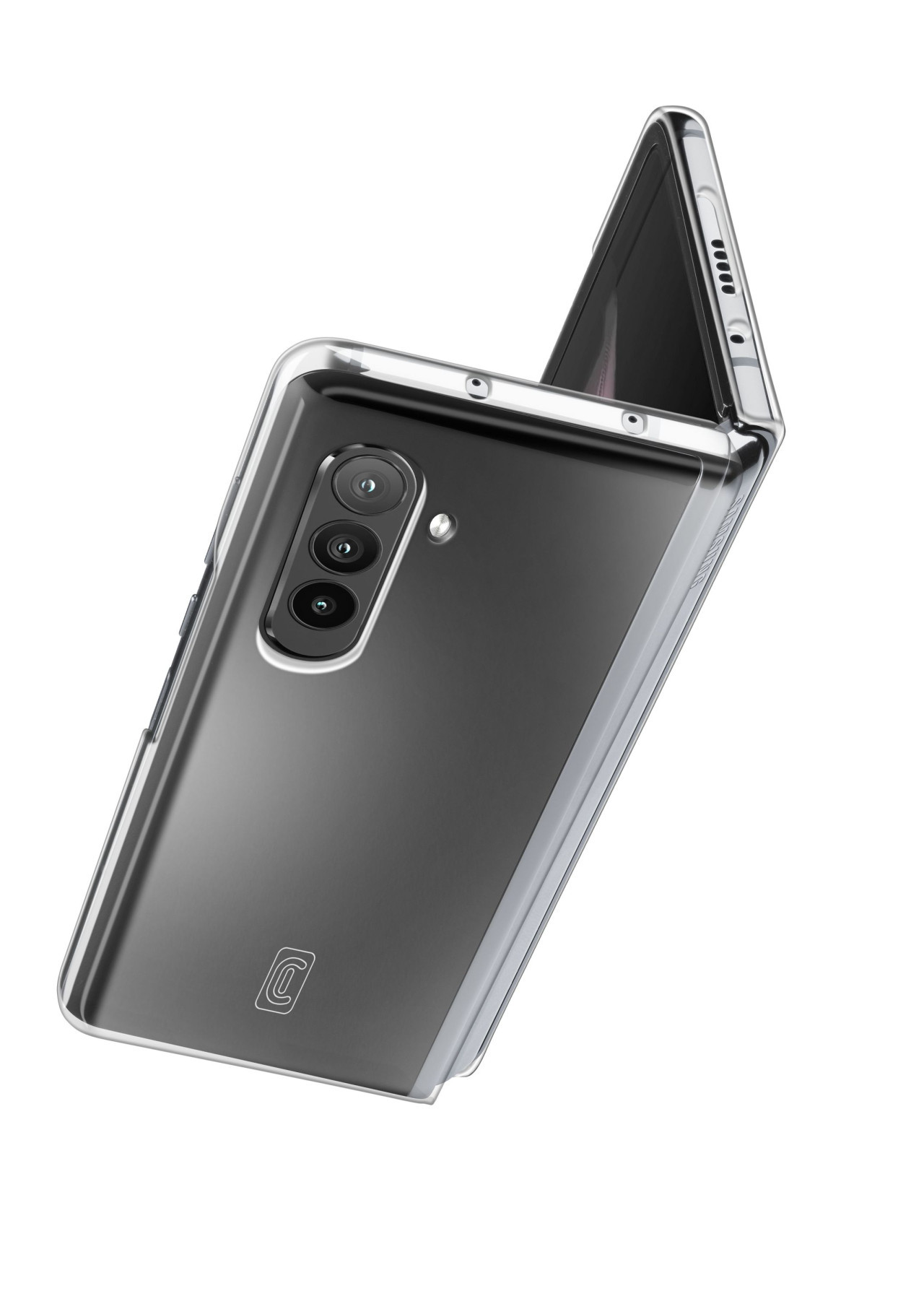 Zadní kryt s ochranným rámečkem Cellularline Clear Duo pro Samsung Galaxy Z Fold5, čirý