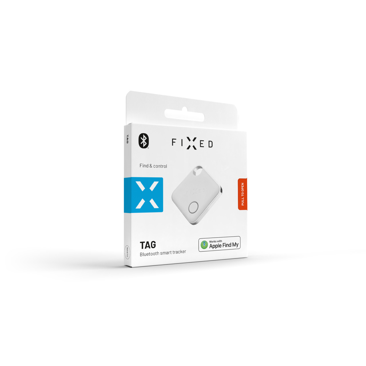 Smart tracker FIXED Tag s podporou Find My, bílý