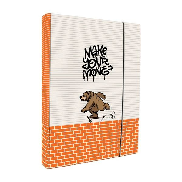 Box na sešity A5 - s gumou, Grizzly skate